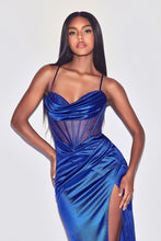 Load image into Gallery viewer, Aaron Fitted Satin Corset Prom Dress 740265ER-Royal LaDivine CD265