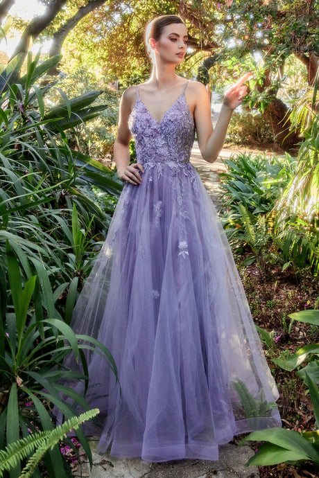 Alicia Floral Embroidered Tulle Ballgown Prom Dress 6201191TWR-EnglishViolet