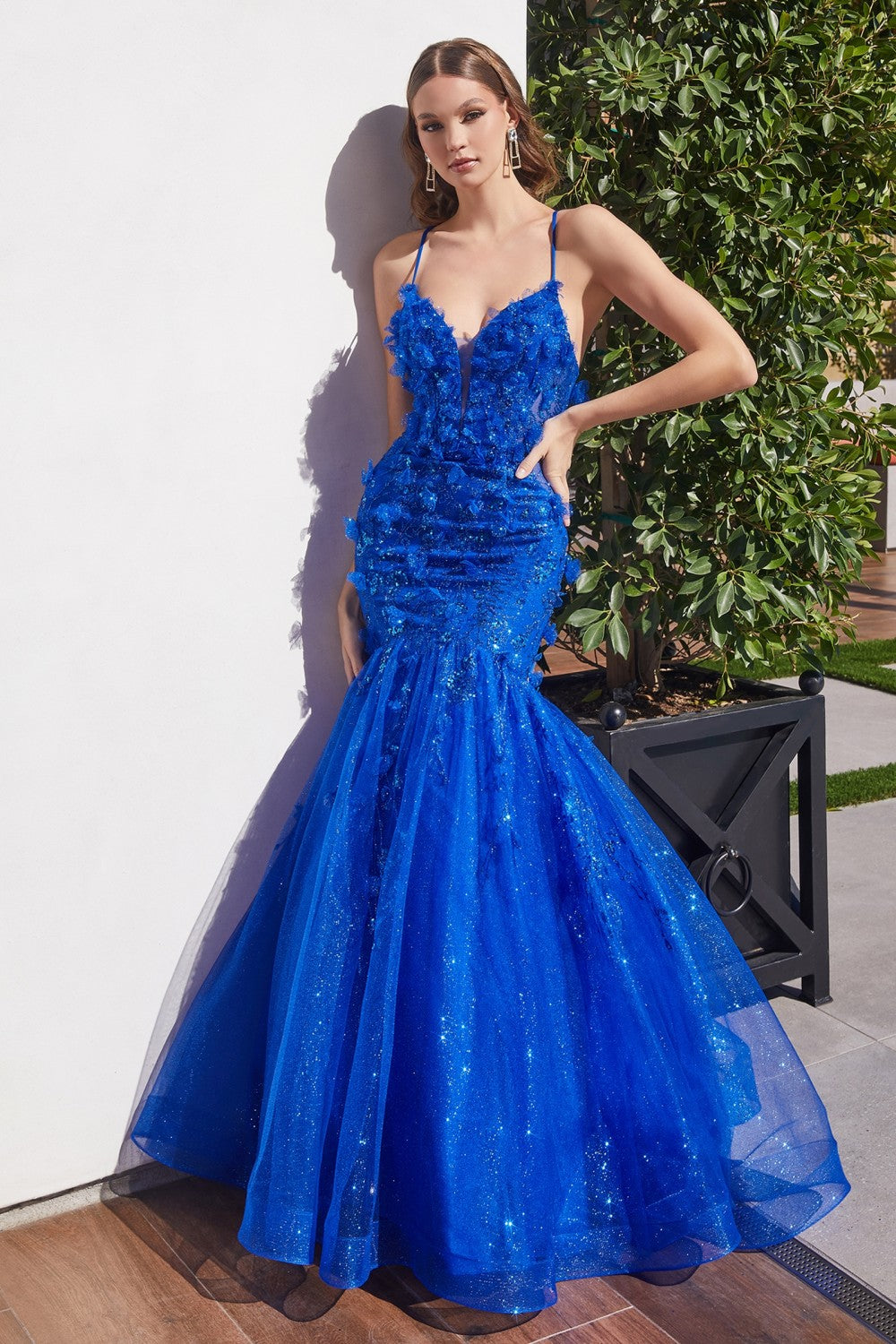 Amour Floral Applique Mermaid Prom Dress 740328TKR-Royal Cinderella Divine CM328