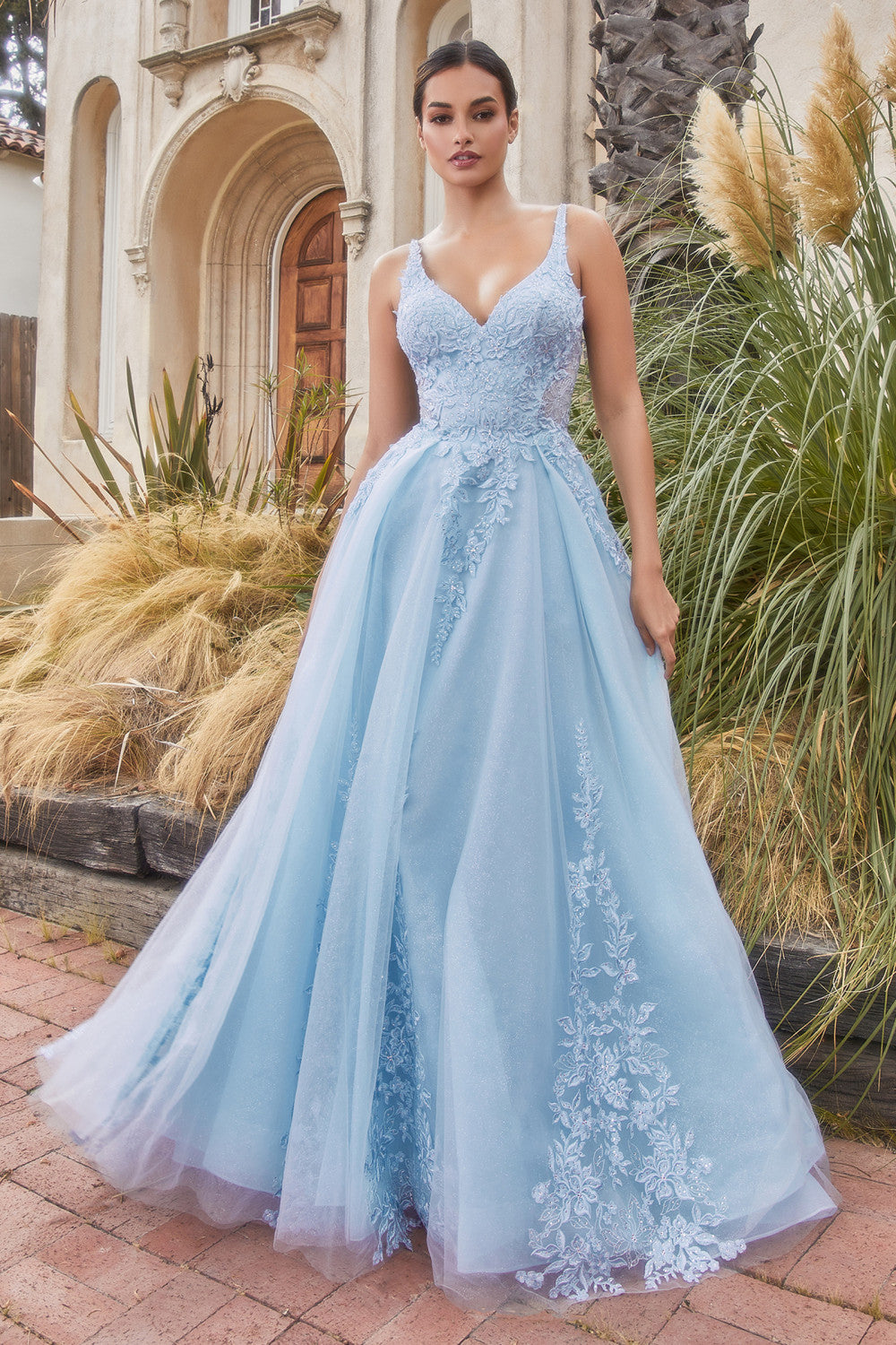 Audrina Lace Top Tulle Ballgown Prom Dress 6201125HIR-Blue