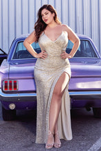 Load image into Gallery viewer, Beauty Prom Dress All Sequin Lace Up Back 740225WX-Gold LaDivine CH225