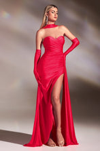 Load image into Gallery viewer, Blane Prom Gown Strapless Body Hugging Dress 740886AK-Red Ladivine CD886 Cinderella Divine CD886