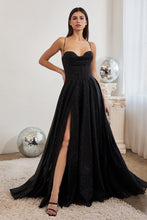 Load image into Gallery viewer, Chrissy Corset Top Glitter Fabric Ballgown Prom Dress 740252ER-Black LaDivine CD252 Cinderella Divine CD252