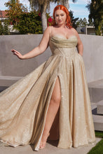 Load image into Gallery viewer, Chrissy Corset Top Glitter Fabric Ballgown Prom Dress 740252ER-ChampagneGold LaDivine CD252