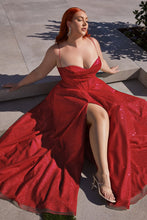 Load image into Gallery viewer, Chrissy Corset Top Glitter Fabric Ballgown Prom Dress 740252ER-Red LaDivine CD252 Cinderella Divine CD252