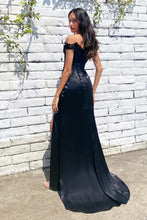 Load image into Gallery viewer, Covet Satin Off Shoulder Prom Dress 740186TRR-Black LaDivine CD0186 Cinderella Divine CD0186