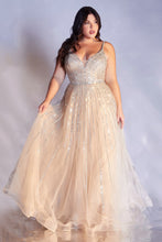 Load image into Gallery viewer, Connie Prom Gown Sparkling Embellished Ballgown C940TKR-Platinum