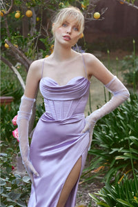 Daneesha Corset Top Satin Prom Dress C7483AR-Lavender