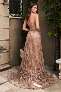 Eva Prom Gown Strapless Corset Bodice Tulle Skirt C-CB046-RoseGold
