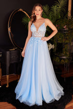 Load image into Gallery viewer, First Kiss Layered Tulle A-line Prom Gown 7402214TRR-Blue LaDivine CD2214