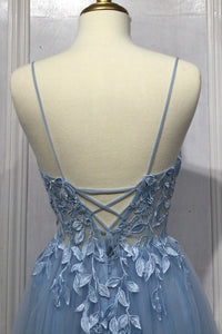 First Kiss Layered Tulle A-line Prom Gown 7402214TRR-Blue LaDivine CD2214