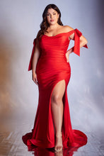 Load image into Gallery viewer, Gabor Prom Dress Off the Shoulder Fitted Gown C943WR-Red