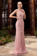 Load image into Gallery viewer, Harlan Beaded Lace Deep Plunge Prom Dress C981TWR-Rose