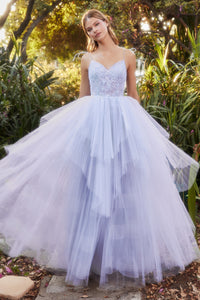 Hydrangea Ruffle Ballgown Prom Dress 6201152HKR-BlueHydrangea Andrea & Leo A1152