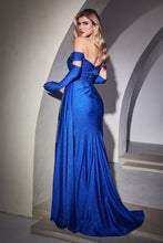 Load image into Gallery viewer, Kiki Prom Gown Off the Shoulder Body Hugging Dress 740988TRR-Royal LaDivine CD988