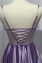 Load image into Gallery viewer, Louisa Corset Top with Full Satin Skirt Prom Dress 740276EE-Lavender