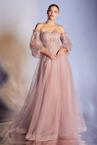 Lucinda Prom Dress Romantic Strapless Corset Ballgown C948TRX-DustyRose