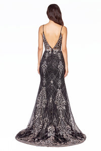 Luna Prom Dress Gatsby Style Prom Gown C27ER-Black/silver