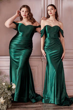 Load image into Gallery viewer, Missy Satin Strapless Fitted Prom Dress C163AK-Emerald