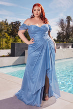 Load image into Gallery viewer, Nova Off the Shoulder Glitter Fabric Gown 740878XR-ParisBlue