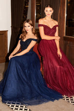 Load image into Gallery viewer, Ophelia Prom Dress Off the Shoulder Ball Gown C177AX-Navy