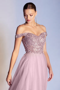 Ophelia Prom Dress Off the Shoulder Ball Gown C177AX-Mauve