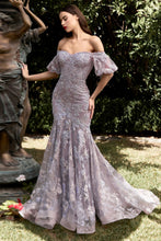 Load image into Gallery viewer, Primrose Formal Dress Lace Off the Shoulder Gown 740959TER-Violet Cinderella Divine CD959