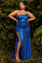 Load image into Gallery viewer, Rave Strapless Structured Sequin Prom Gown 740165TRR-Royal Cinderella Divine CH165