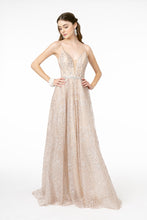 Load image into Gallery viewer, Sicily Pale Rose Glitter Pattern Ballgown Prom Dress G2915TIR-Rose