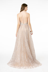 Sicily Pale Rose Glitter Pattern Ballgown Prom Dress G2915TIR-Rose