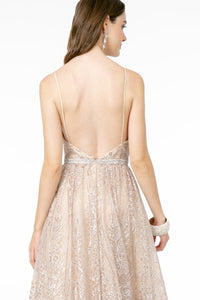 Sicily Pale Rose Glitter Pattern Ballgown Prom Dress G2915TIR-Rose