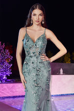 Load image into Gallery viewer, Siren Embellished Fitted Mermaid Prom Gown 740121THK-Seafoam