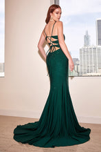 Load image into Gallery viewer, Slay Prom Dress Stone Embellished Corset Lace Up Dress C115THR-Emerald