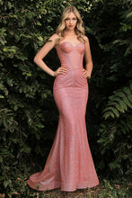 Load image into Gallery viewer, Sunset Strapless Glitter Mermaid Prom Dress 74086THR-Rose LaDivine CB086 Cinderella Divine CB086