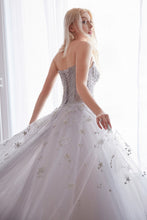 Load image into Gallery viewer, Stars Prom Dress Strapless Corset Back Ballgown. 740890HRR-Silver Andrea &amp; Leo A0890