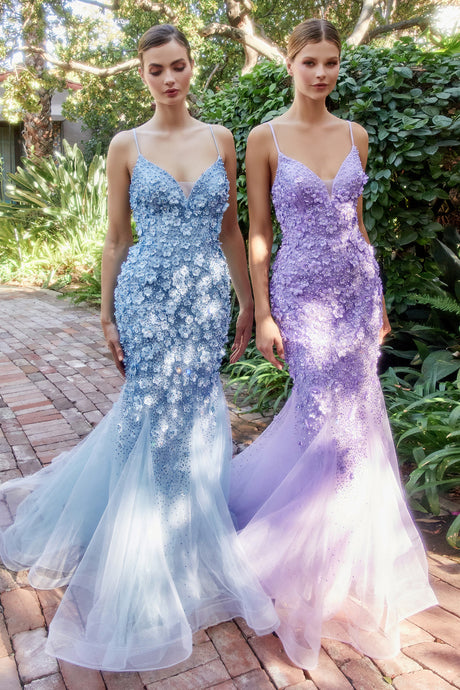 Emme Floral Mermaid Prom Dress 6201201HRR-Lavender