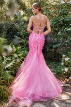 Load image into Gallery viewer, Emme Floral Mermaid Prom Dress 6201201HRR-HotPink