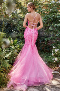 Emme Floral Mermaid Prom Dress 6201201HRR-HotPink