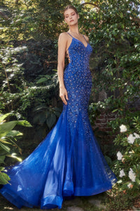 Emme Floral Mermaid Prom Dress 6201201HRR-Royal Andrea & Leo A1201