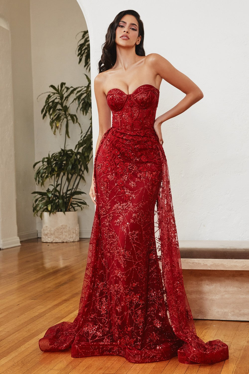 Red Evening Dresses - strapless - strapless