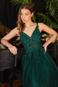 Memories Lace & Tulle Prom Dress C181ER-Emerald Cinderella Divine CD0181