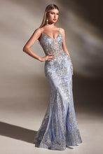 Load image into Gallery viewer, Shawna Prom Dress Mermaid with Corset look bodice 740810AR-LightBlue
