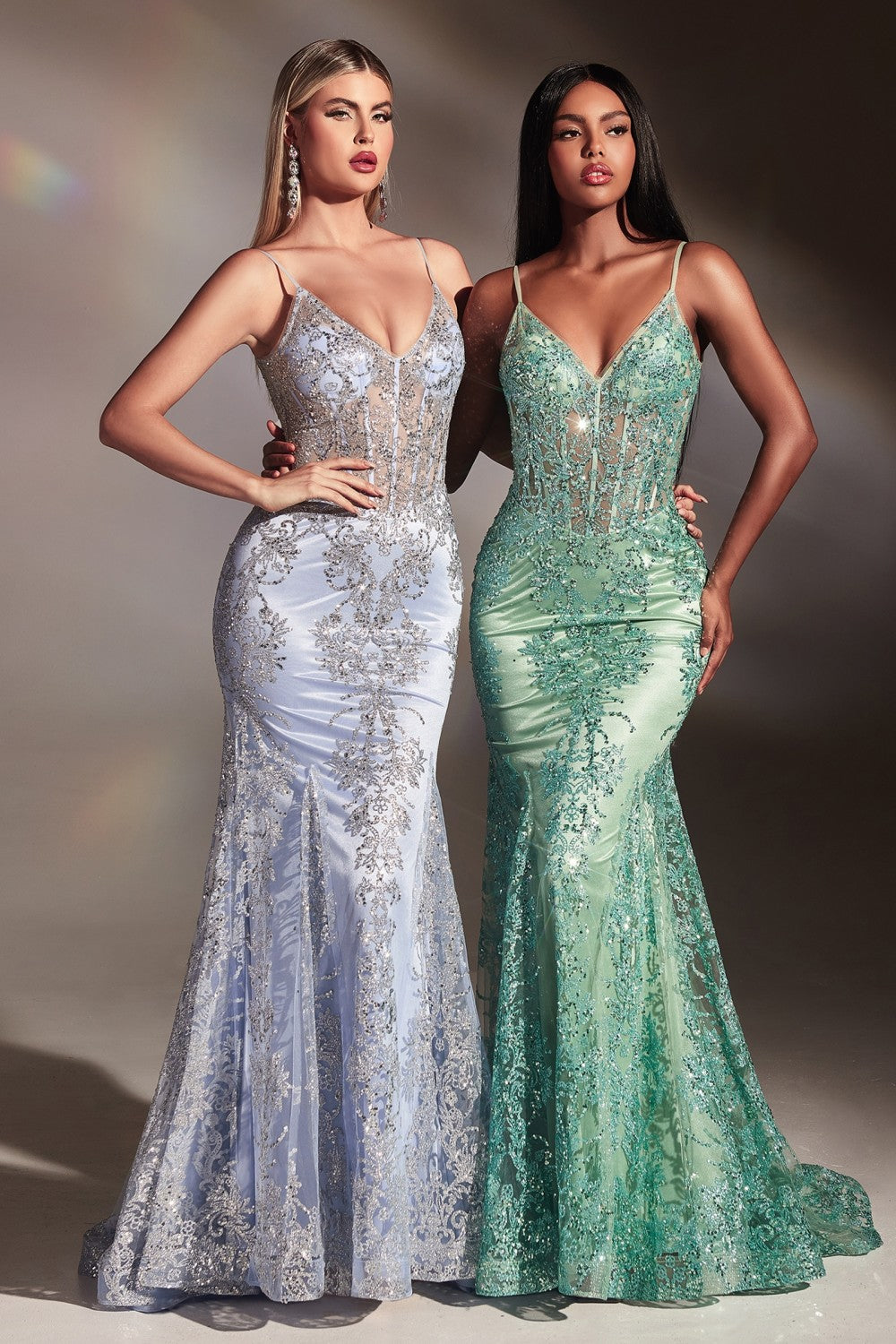 Shawna Prom Dress Mermaid with Corset look bodice 740810AR-Sage